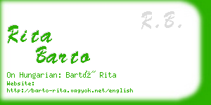 rita barto business card